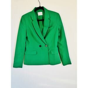 Bershka Womens Blazer Jacket Size Small Kelly Green Two Button Euro